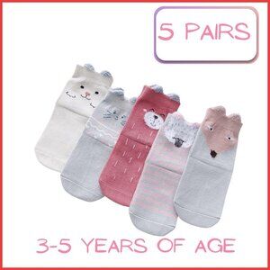 5 Pair Cotton Animal Socks Ages 3-5  Sorry, Price is Firm